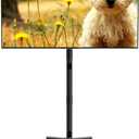 Mobile TV Stand with Wheels for Most 21-60 Inch Flat/Curved Screens TVs, Height Adjustable Rolling TV Cart, up to 77 lbs, Max VESA 400x400, ML55SE (Black)