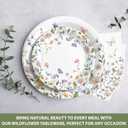 Audree 96 Pcs Wildflower Party Supplies, 24 set Disposable Paper Plates and Napkins for Party Baby Shower, Wedding, Birthday, Perfect for Guests Set Dinner and Dessert Plates, Napkins, Plastic Forks