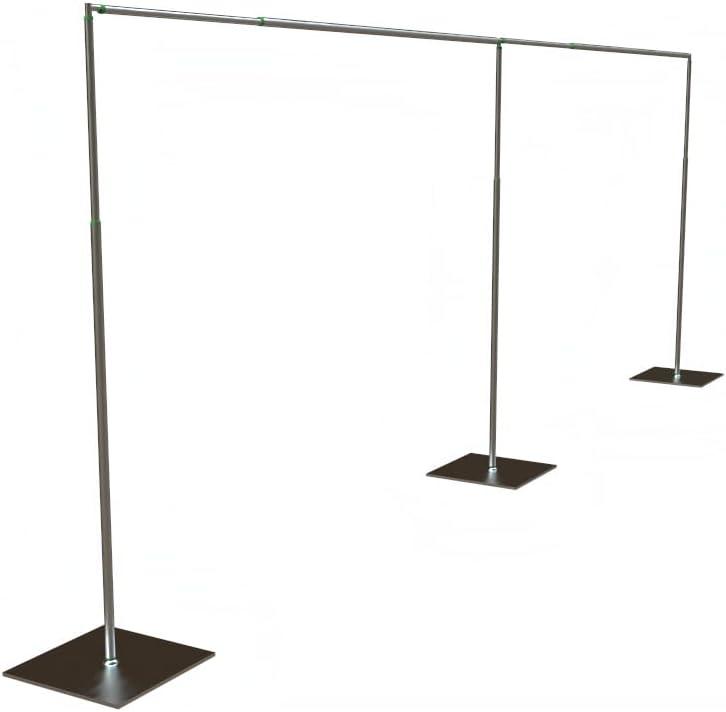 9 Adjustable Stand Poles 5Ft-10Ft long, 3 Metal Plates, and Infatable Ballons