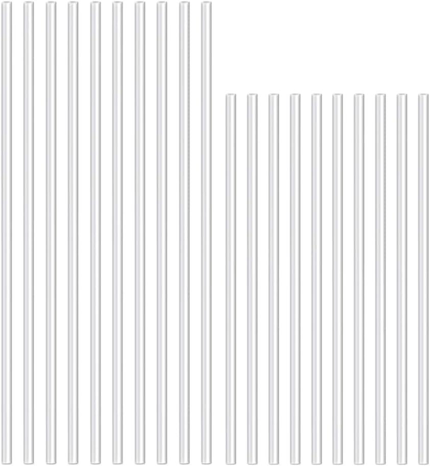 HAHIYO 15 and 18Inches 20Pcs Total (10Pcs Each) Clear Acrylic Plant Stakes Garden Stakes Plastic Rod Plant Support Stakes Floral Sticks for Orchid Tomato Vegetables Potted Indoor Outdoor Gardening