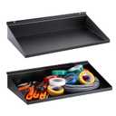 Briwooody 2 Pcs Slatwall Shelves 16 x 8 Inch Metal Slatwall Shelves Black Heavy Duty Wall Hanging Shelf Accessories for Garage Store Room Office Boutiques Retail Display Storage and Organization