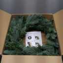 Christmas Wreath Pre Lighted 24 inch with 50 Led Fraser Fir Foliage Tips, Battery Operated Artificial Christmas Wreaths for Front Door with Lights, Green Christmas Decoration for Door Windows Wall