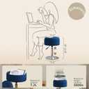 LUE BONA 360Swivel Vanity Stool Chair for Makeup Room, Height Adjustable Stool for Vanity with Storage, Small Navy Blue Velvet for Bathroom, Living Room