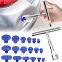 18 PCS Car Dent Puller Kit, Paintless Dent Repair Tools, Dent Remover Tool for Car Body, Car Dent Repair Kit with T Slide Hammer, Universal Portable Car Tools for Most Cars, Suvs