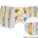 Wildflower High Chair Banner - Floral "Wild One" First Birthday Decor for Girls, Spring Theme Highchair Garland, 1st Birthday Party Decoration, Baby Shower Photo Backdrop (Light Pink)