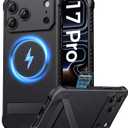 for iPhone 17 Pro Case with Stand & Camera Control Button, Compatible with MagSafe, Full Camera Protection, Rugged Shockproof Magnetic Slim Phone Cover Case for iPhone 17 Pro 6.3" 2025, Black