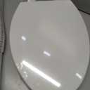 Elongated Toilet Seat, 18.5 Soft/Slow Close Oval (Oblong) Toilet Seat for Elongated Toilets, No-Slam Quiet-Close Lid, Easy-to-Install & Clean, Durable Never-Loosen White Plastic Seat