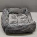 MIXJOY Dog Bed for Large Medium Small Dogs, Rectangle Washable Sleeping Puppy Bed, Soft Calming Cat Beds for Indoor Cats, Orthopedic Pet Sofa Bed, Anti-Slip Bottom with Multiple Size (20'', Grey)