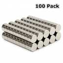 Neodymium Disc Magnets 6mm x 3mm (1/4x1/8 inch) N48 100 Pack | Rare Earth Round Magnets for Fridge, Whiteboards, Notes, Photos & Home Office Organization
