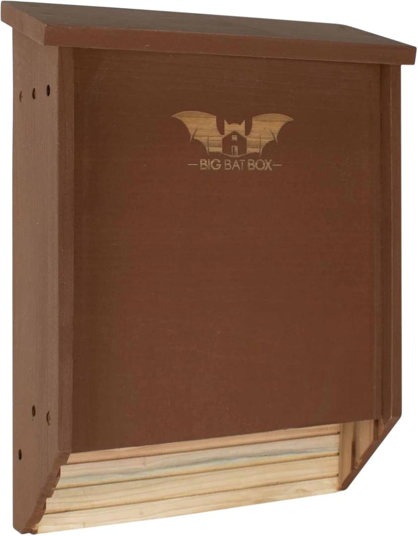 BIGBATBOX Wooden Bat House for Outdoors - Clean Your Backyard from Mosquitoes - Proven Box Kit to Attract Bats