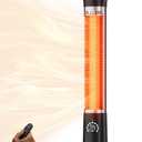 Patio Heater for Outdoor Use, Infrared Electric Outdoor Heater, 1500W Instant Heating, 60-Degree Oscillation, 9 Heat Levels, 9H Timer, Remote, for Garage, Backyard, Large Room, Indoor, 32.1", Snow