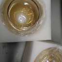 GoldSwift 3 Pack Round Sphere Glass Globes for Light Fixtures Replacement, 5.9" Diameter, Clear Amber Seeded Bubble Glass Shade for Farmhouse Pendant Light Chandelier Wall Sconce, 1-5/ 8 Inch Fitter