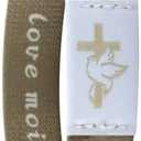 6 x Bible Verse Bracelets with NFC, Christian Wearable Daily Bible Verse Bracelet Daily Devotional Bracelet Scripture Bracelets Religious HalloweenChristmas Gifts for Men Women Teens (Brown)