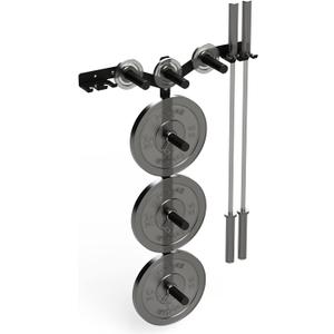 Yes4All 6 Pegs & 4 Barbell Storage Racks Load Up to 1190 LBS - Wall Mounted Weight Plate Tree & Barbell Holder