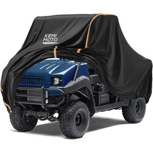 KEMIMOTO UTV Cover, All-Weather Protection UTV Cover Two Seater Compatible with Kawasaki Mule 4000/4010 Can-Am Defender Ranger XP 1000 WOLVERINE RMAX2 Pioneer UFORCE, 2-3 Seaters 140" x 75" x 58"