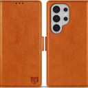 ZZXX for Samsung Galaxy S26 Ultra Wallet Case with [RFID Blocking] Card Slot Stand Strong Magnetic PU Leather Flip Fold Protective Phone Case for Samsung Galaxy S26 Ultra Case Wallet(Brown-6.8 inch)