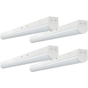 8FT LED Linear Strip Light, Super Bright LED Shop Lights 50W 70W 80W 90W 100W Selectable/6CCT 3000K-6500K, Flush Mount 0-10V Dimmable Commercial Garage Workshop Indoor Ceiling Light, ETL DLC(4 Pack)
