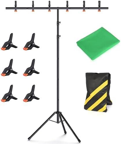 Forlogic Green Screen Backdrop Kit with Stand, 8x5.3ft Portable GreenScreen Background Stand for Streaming Video and Photography Shoots