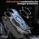 2 x 360 Spin Magnetic Kickstand Case for iPhone 15 Plus [Compatible with MagSafe] [Sturdy & Versatile Stand] Military-Grade Drop Protection Anti-Fingerprint Anti-Scratch, Blue