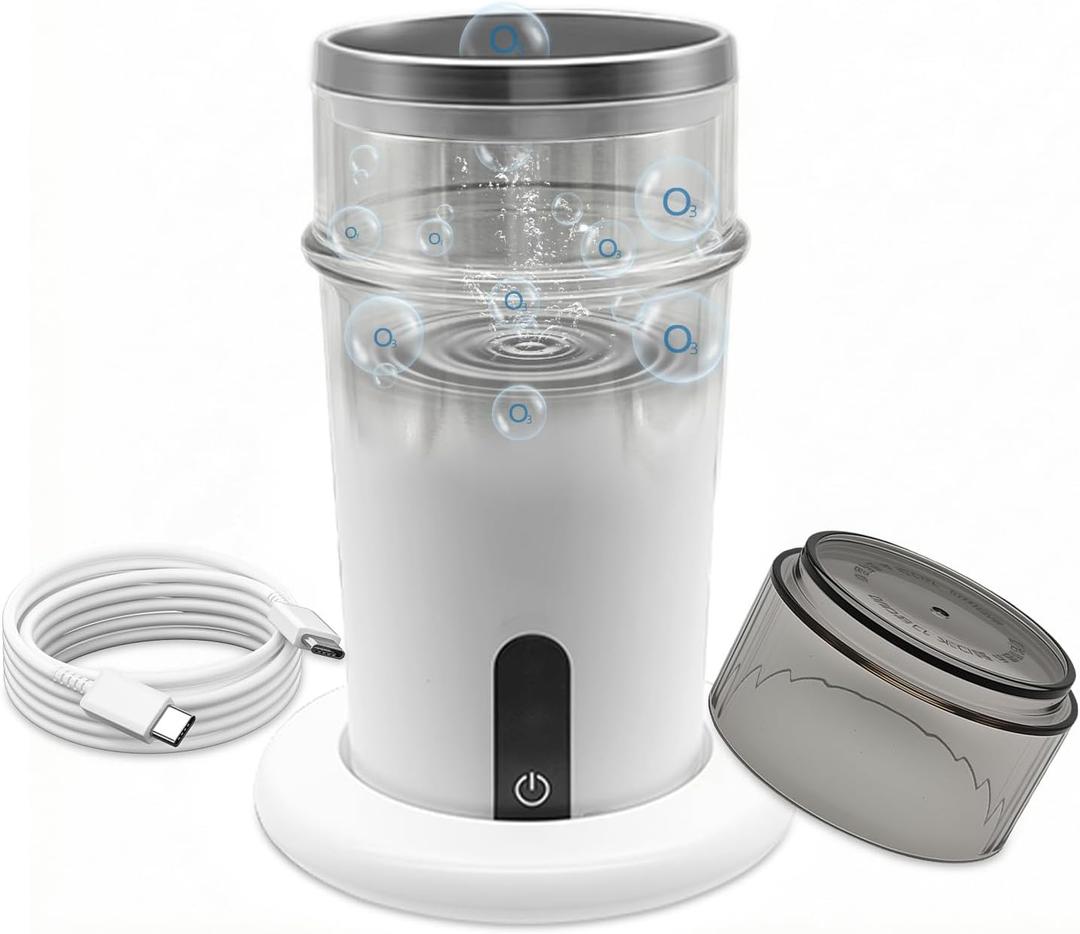 Portable O3Water Generator Cup Dispenser, Multi-Purpose O3 for Oral Care & Fruit Cleaning, Rechargeable Hydrogen Water Purifier and Mouthwash Cup for Teeth Brushing & Bathroom and Kitchen Use