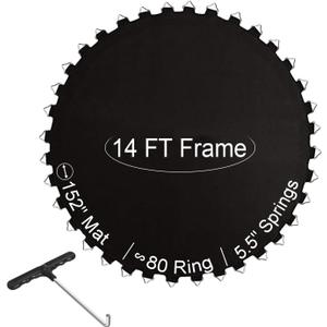 Ketofa 12FT 14FT 15FT Trampoline Mat Replacement, Fits 5.5" Springs 72 80 V-Hooks Round Trampoline Frame,Premium Trampoline Jumping Mat (Excluding Frame and Spring) Ketofa 12FT 14FT 15FT Trampoline Mat Replacement, Fits 5.5" Springs 72 80 V-Hooks Round Trampoline Frame,Premium Trampoline Jumping Mat (Excluding Frame and Spring)