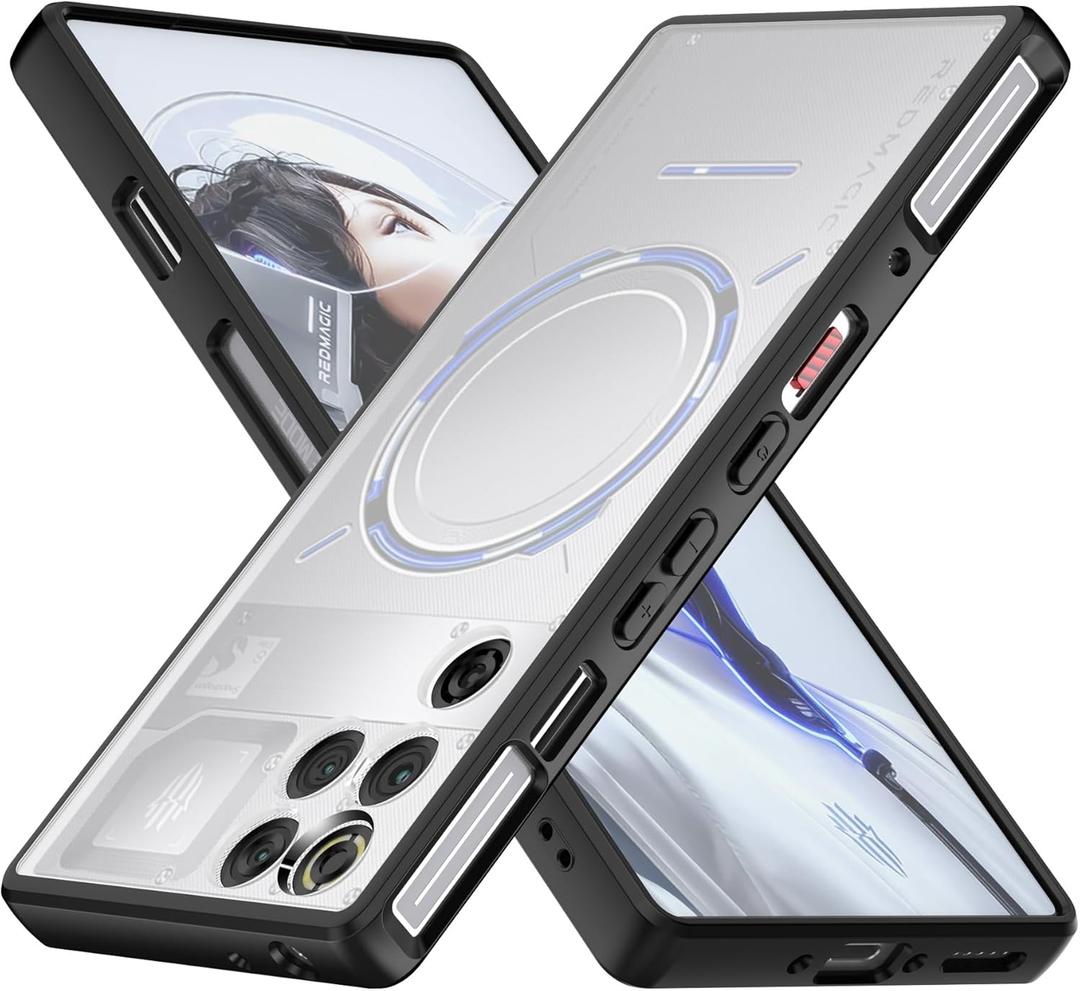 Foluu Slim Fit Case for ZTE Nubia Red Magic 11 Pro/11 Pro+, Hard PC Back & Soft TPU Bumper Protective Shockproof Scratch Resistant Case for Red Magic 11 Pro 2025 (Black)