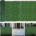 Artificial Boxwood Roll,120x40 in (34 sqft) UV-Anti Faux Ivy Boxwood Hedge Leaf Grass Wall for Patio Balcony Privacy, Garden, Backyard Greenery Wall Backdrop and Fence Decor