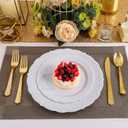 DaYammi 150Pcs Gold Disposable Silverware,Thanksgiving Plastic Cutlery Set - 50 Forks, 50 Knives, 50 Spoons - Gold Disposable Utensils Set Heavy Duty Plastic Flatware for Thanksgiving Party, Wedding