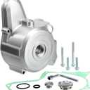 6 Coils Stator Cover, Left Side Stator Cover for Elec Start Engines suit for 70cc 90cc 110cc 125cc GoKart ATV Dirt Bikes, Electric Start Engine Stator Cover (Silver)