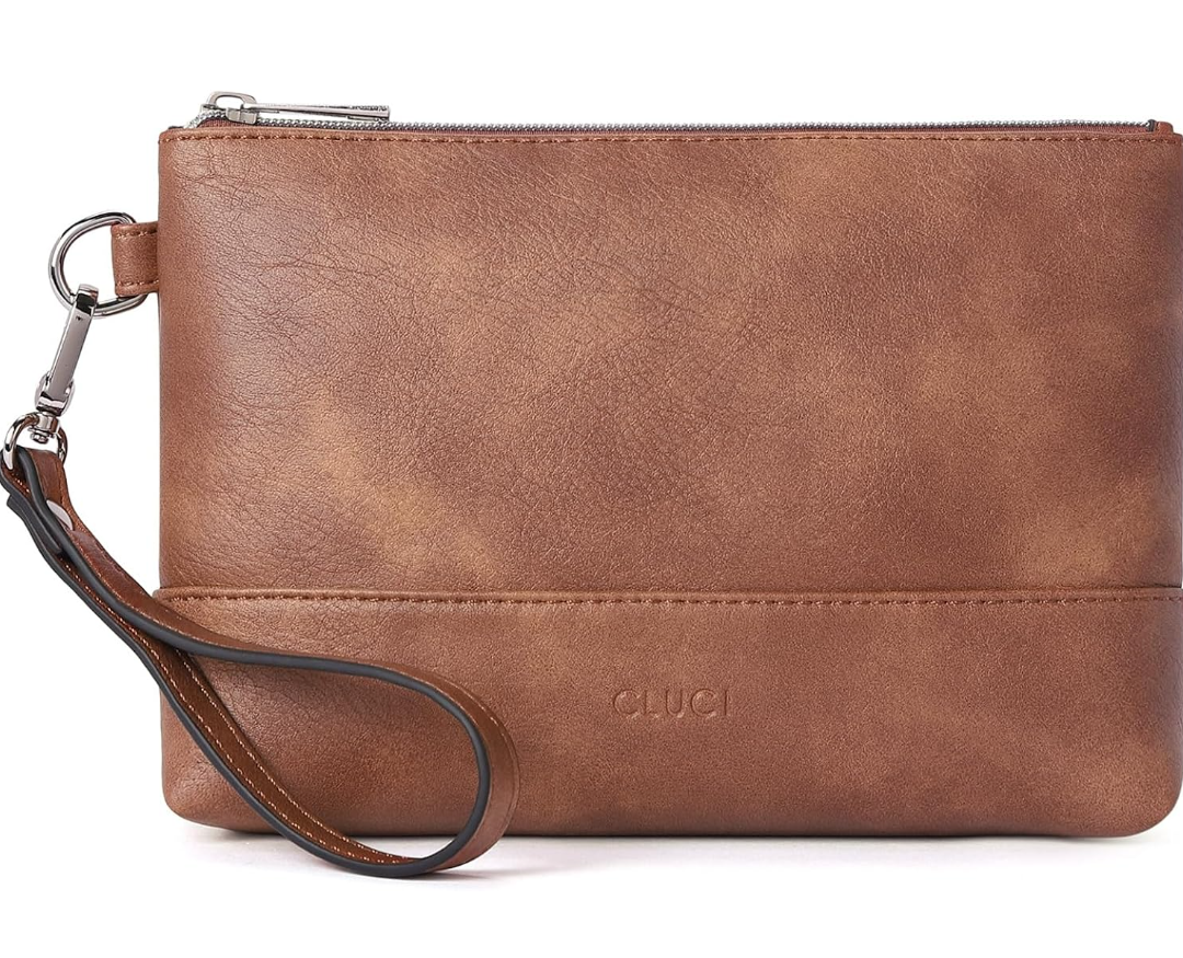 CLUCI Wristlet Wallet for Women Large Capacity Leather Clutch Purse Slim Ladies Travel Credit Card Holder Phone Organizer