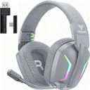 WESEARY Wireless Gaming Headset with Mic for PS5, PS4, PC & Switch, 20ms Ultra-Low Latency for Seamless Gaming, 2.4GHz & Bluetooth 5.4 Dual Mode, 50H Battery Life, 3D Spatial Audio,Grey Neon