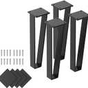 Orgerphy 12 inch Black Bench Legs Set of 4| Triangle-Shape Heavy Duty Table Legs Furniture Legs| Black Metal for Sofa Couch Dresser| Metal Legs for Coffee Table (12 inch)