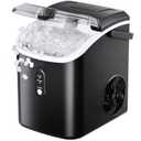 EUHOMY Nugget Ice Maker Countertop with Handle Ice in 6-8 Mins 15.4Kg/Day Auto-Cleaning Portable Sonic Ice Machine with Soft Chewable Pellet Ice with Ice Scoop/Basket for Home/Kitchen/Office