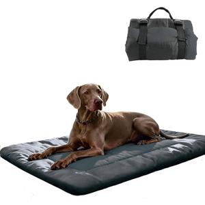 YOFANG Extra Large Outdoor Travel Dog Bed Mat, 47"x32" Waterproof Anti-Slip Kennel Pad, Washable Nylon Camping Bed, Portable Foldable Crate Mat for Large/Medium Dogs, Indoor Outdoor Car Pet Mat Grey
