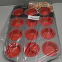 Boxiki Kitchen Non-Stick 12 Cup Silicone Muffin Pan with Steel Frame - BPA Free, Non-Toxic, Anti-Warp, Durable & Easy to Pop Silicone Muffin Tin - Perfect Cupcake Pan