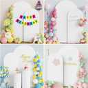Wokceer Wedding Arch Backdrop Stand and Cover Set of 2 Metal Arch Stand with Arch Cover White 7.2FT, 6FT for Birthday Party Wedding Ceremony Bridal Baby Shower Event Decor