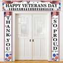 3 Pcs Happy Veterans Day Banner Veterans Appreciation Day Door Porch We Are So Proud of You Banner Thank You Soldier Remember Honor Patriotic Backdrop Sign Party Decor Home Outdoor Indoor