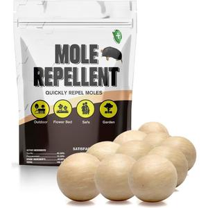 Mole Repellent for Lawns, Groundhog Repellent Outdoor, Armadillo Repellent, Mole Deterrent for Yard, Vole Repellent Outdoor, Gopher Repellent, Safe for Family & Pets, 10 Packs