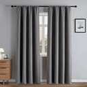 Light Grey Blackout Curtains for Bedroom, Black Out Curtains 96 Inch Long 2 Panel Set, Thermal Insulated Room Darkening Drapes Rod Pocket Living Room Light Blocking (W52 x L96,Light Grey)