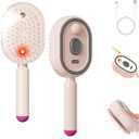 Electric Steam Brush, Rechargeable Detangling Straightener (Pink) | Rechargeable, Detangling Straightener, Smooths Frizz & Static, Nourishes Hair, Portable Travel Design for All Hair Lengths