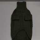 Queenmore Small Dog Pullover Sweater, Cold Weather Cable Knitwear, Classic Turtleneck Thick Warm Clothes for Chihuahua, Bulldog, Dachshund, Pug (Army Green, Small)