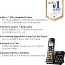 Panasonic Cordless Phone with Answering Machine, Advanced Call Block, Bilingual Caller ID and High-Contrast Display, Expandable System with 1 Handset Cordless Telephone - KX-TGD830M (Metallic Black)