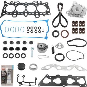 Full Head Gasket Kit With Timing Belt, Compatible with 2001-2005 Honda Civic 1.7L D17A1 Engine,Replace# HS26236PT 14400-PMM-A02 HS4034