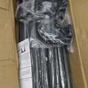 Double Curtain Rods for Windows 66 to 120 inch, 1 Inch Black Adjustable Around Heavy Duty Decorative Drapery Rod For Room