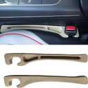 Car Seat Gap Filler Accessories,Storage Organizer Fit Car SUV Truck Fill The Gap Between Seat & Console Vehicle Console Side Pockets (Beige)