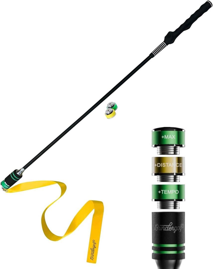 TA25R Golf Swing Trainer Aid with Ribbon (Right-Handed) for Indoor Practice Speed and Impact Training, Improved Rhythm, Grip, Flexibility, Balance, Tempo and Strength
