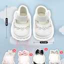 Doll Shoes Compatible with 17 cm Dolls, Versatile Doll Shoes with Custom Fit - Hook & Loop Fastening for Easy On/Off, Doll Accessories Secure for Bag Clip, No Doll(White)