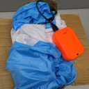 3 Packs Funny Inflatable Shark Costume Air Blow up Jumpsuit Fancy Dress for Adults Cosplay Party, Halloween, Christmas, Carnival, Blue, Pink, Gray