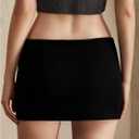 Women's Y2k Low Rise Bodycon Party Mini Stretchy Skirts (Black)