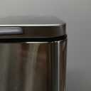 Home Zone Living 4 Gallon Slim Kitchen Trash Can with Soft Close Lid and Step Pedal, Stainless Steel Wastebasket with Removable Liner, Silver